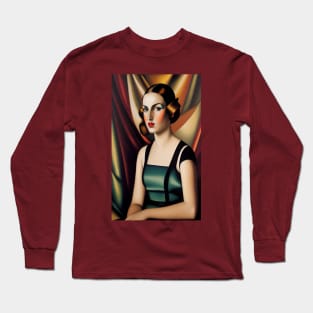 Vintage Portrait of a Girl - Modern Art Long Sleeve T-Shirt